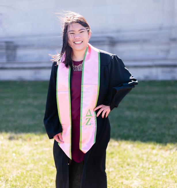 Pink with Green Trim Graduation Stole - DZ Dezigns