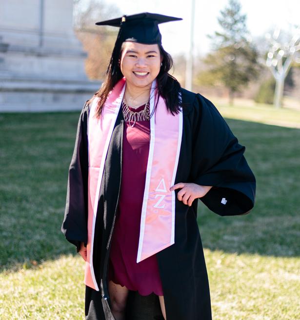 Pink Graduation Stole with White Trim - DZ Dezigns