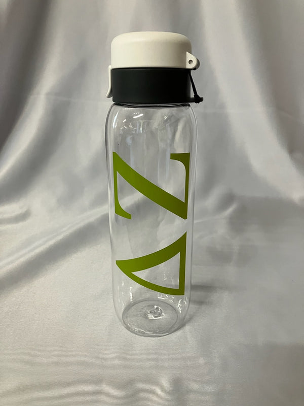 Clear Greek Letter Water Bottle