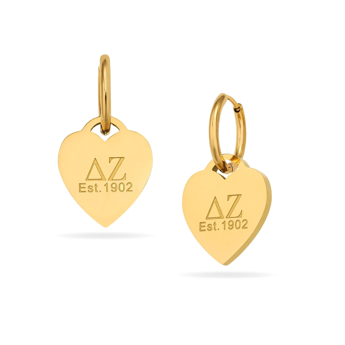 Heart Tag Huggie Hoop Earrings