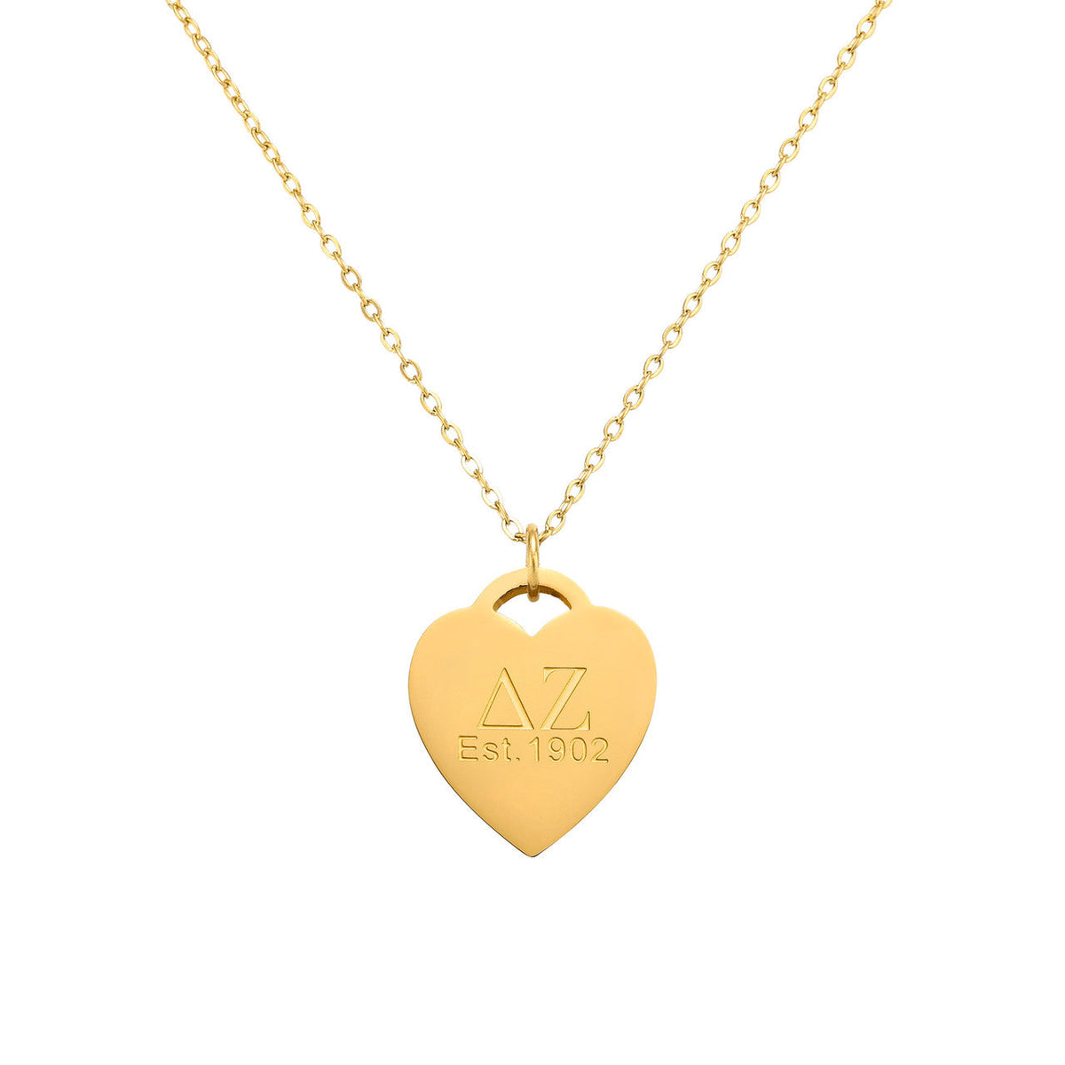 Delta Zeta - Heart Tag Necklace - DZ Dezigns