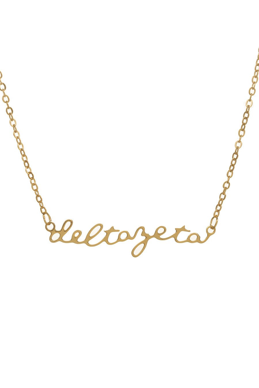 Gold Plated Script Necklace - DZ Dezigns