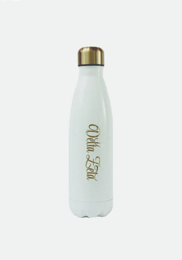 White and Gold Water Bottle - DZ Dezigns